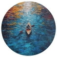 thumbnail image 3 of Colorful Kayaks Glide Across The Lake Floral Medallion Round Rug - Small Round Area Rug, Soft Non-Slip Machine Washable Bedroom Mat Indoor Accent Entry Carpet for Office Desk Dorm Hallway, 3 of 6