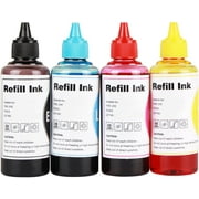 CoYlBod Refill Ink Kit Regular Dye Ink Bottle Replacement for T124 T125 T126 T127 Ink Cartridge Workforce 320 323 325