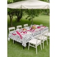 thumbnail image 3 of Outdoor Tablecloth with Umbrella Hole and Zipper, Pink Love Rectangle Table Cloth 60x84 Inch Waterproof Tablecloth, Valentine's Day Postmark Mails Retro Gray Picnic Table Cover for Patio Camping, 3 of 7