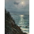 thumbnail image 3 of Albert Nikolaevich Benois 18x24 Black Modern Framed Museum Art Print Titled - Seashore Under a Full Moon (ca.1890), 3 of 5
