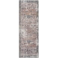 thumbnail image 3 of Hauteloom Holli Collection Urmia - Machine Washable Oriental Hallway, Entryway, Kitchen Runner Rug - Abstract Vintage Distressed Boho Style - Pink, Blue, Burgundy - 2'7"x10', 3 of 15