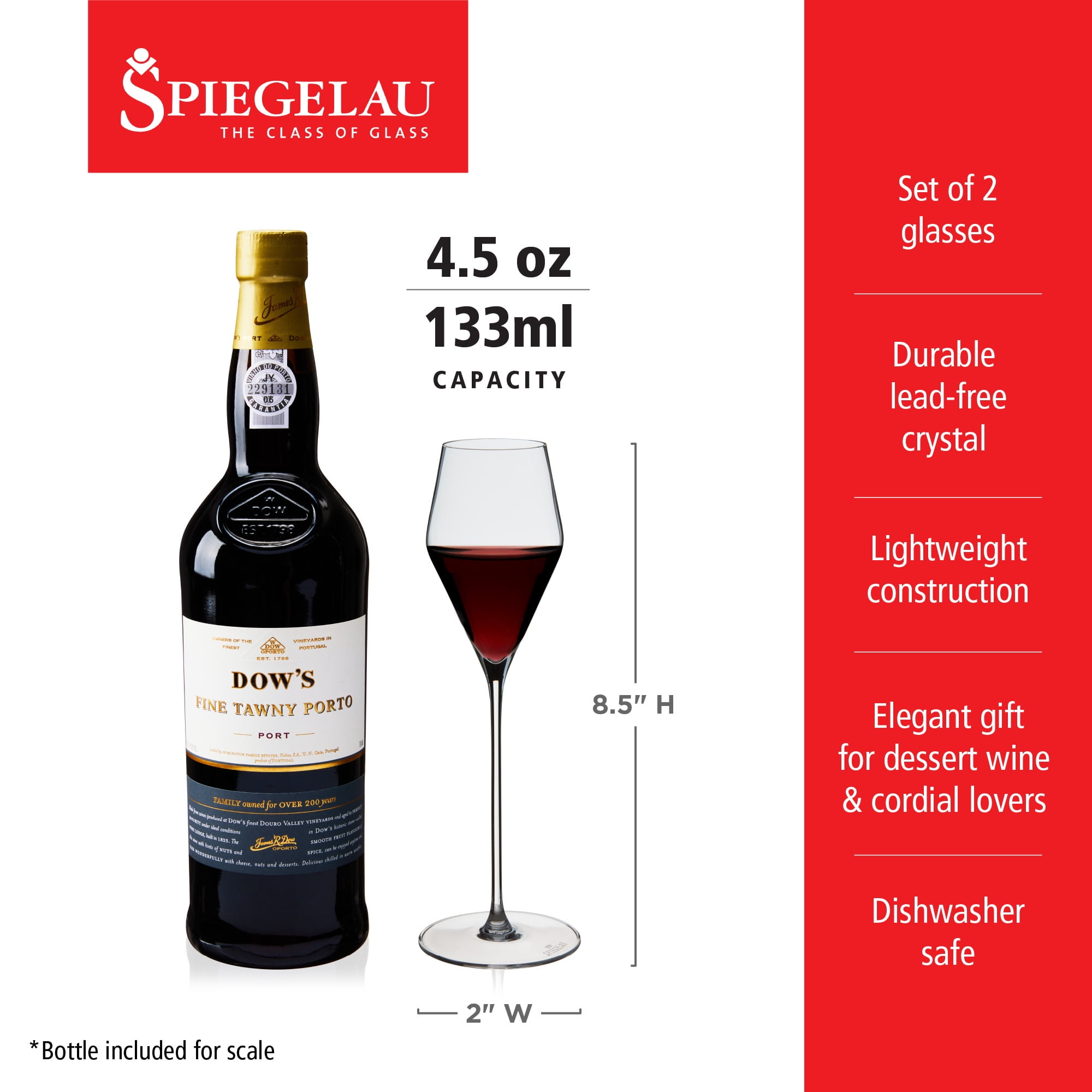 Spiegelau Definition Digestif Wine Glasses for Wedding Gifts 4.5oz Set of 2