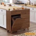thumbnail image 4 of FANRAL Double Tilt Out Laundry Hamper Cabinet,10 Gallon Wooden Hidden Storage Cabinet,Fluted Trash Can for Bathroom Kitchen Living Room,Walnut Laundry Basket Cabinet, 4 of 9