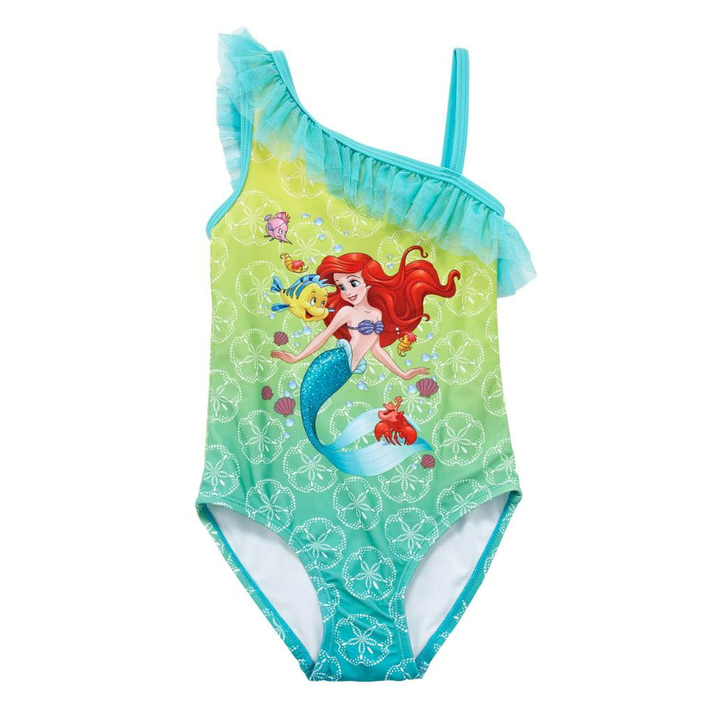 Disney - Disney Little Mermaid Toddler & Girls Green Ruffle 1 Pc Ariel ...