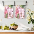 thumbnail image 3 of Summer Flamingo Kitchen Towels Set of 1, Tropical Plants Botanical Floral Pink Plaid Absorbent Dish Towels for Kitchen, Microfiber Hand Towel, Quick Drying Tea Towel for Cleaning Dishcloths, 3 of 7