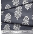 thumbnail image 2 of Soimoi Polyester Crepe Fabric Leaves & Floral Block Print Fabric by Yard 52 Inch Wide, 2 of 3