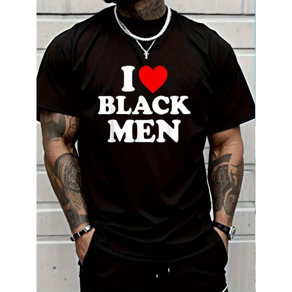 100% Cotton I Love Black Shirt I Heart Men T-Shirt Women's Men Graphic Tee