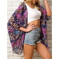 thumbnail image 3 of Haute Edition Women's Lightweight Summer Kimono Cardigan Cover Up in Leopard and Floral, 3 of 4