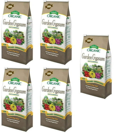 Espoma Organic Garden Gypsum Soil Conditioner, Loosens Clay Soils, for Organic Gardening, 6lb (Pack of 5)