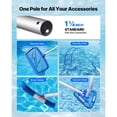 thumbnail image 5 of Telescopic Pool Cleaning Pole Adjustable 3.4 to 12 Feet Heavy Duty Professional Extension Pole for Skimmer Net Brush Rake Vacuum Head, 5 of 7