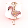 thumbnail image 1 of Flamingo Alloy Rhinestones Keyring,Gold Sparkling Charm Keychain Pendant, 1 of 5