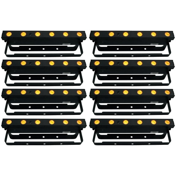 (8) Chauvet DJ EZLink Strip Q6BT ILS RGBA Battery Wash Strip Lights w/Bluetooth