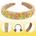 thumbnail image 6 of Sprinkle Headband Decor Hairbands Wide Fashion Hair Hoops Hair Accessories for Women Yellow, 6 of 7