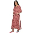 thumbnail image 2 of Moomaya Womens Printed Long Maxi Maternity Kaftan Button Down Cotton Dress, 2 of 5