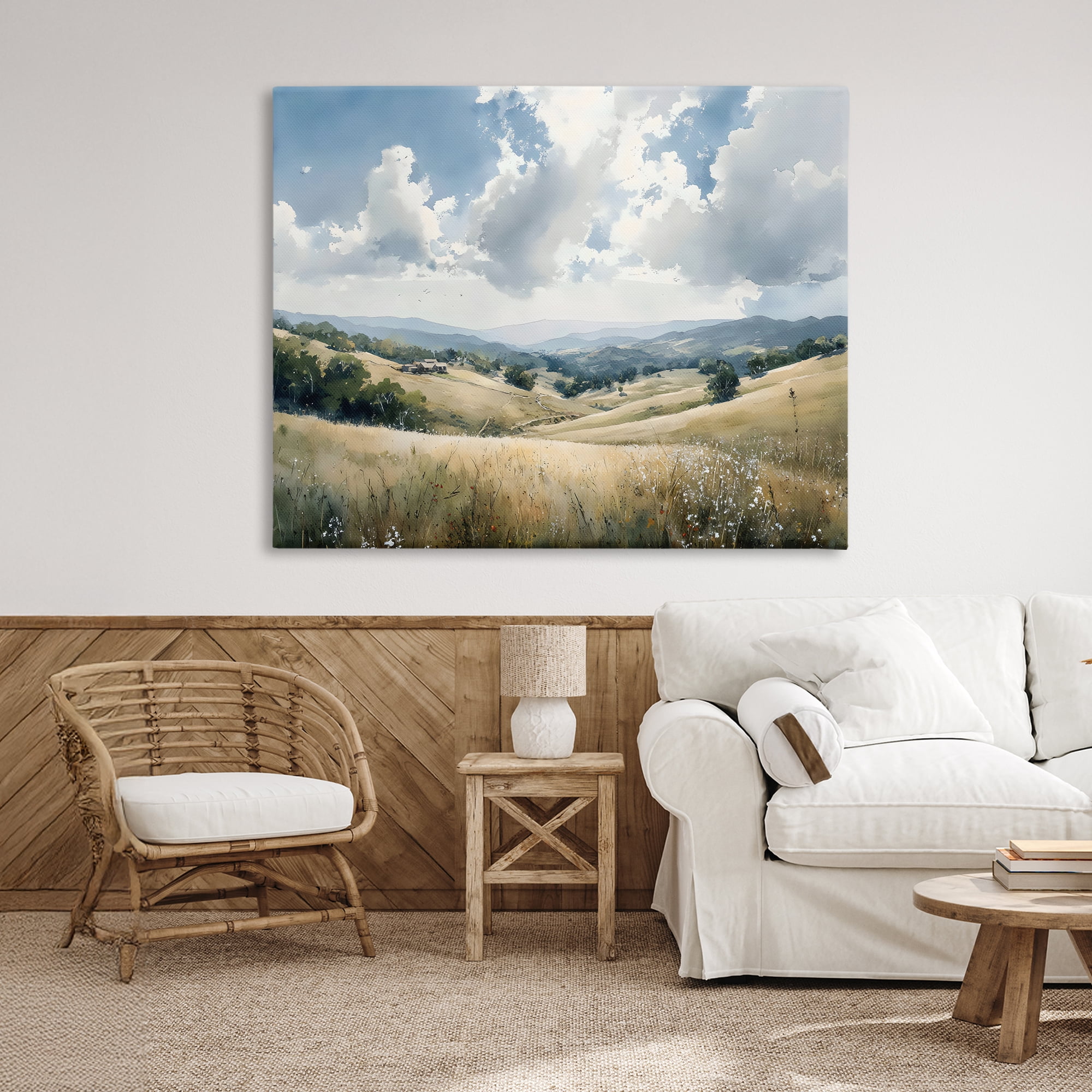 Stupell Industries Distant Hill House in Meadow Canvas Wall Art, design by Franklyn Gregory