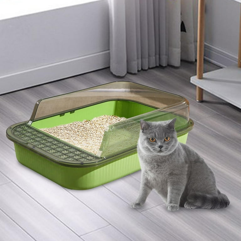 Cat for Indoor Cats, Kitten Potty Toilet, Large Cat Litter Basin,  Detachable Cat Sand Box, Open Top Pet Litter Tray, Kitty Litter Pan Clear  and Green - Walmart.com