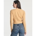thumbnail image 3 of Real Essentials 4-Pack: Women's Long Sleeve Ribbed Knit Cotton Crew Neck Crop Top Shirt - (Available in Plus), 3 of 6