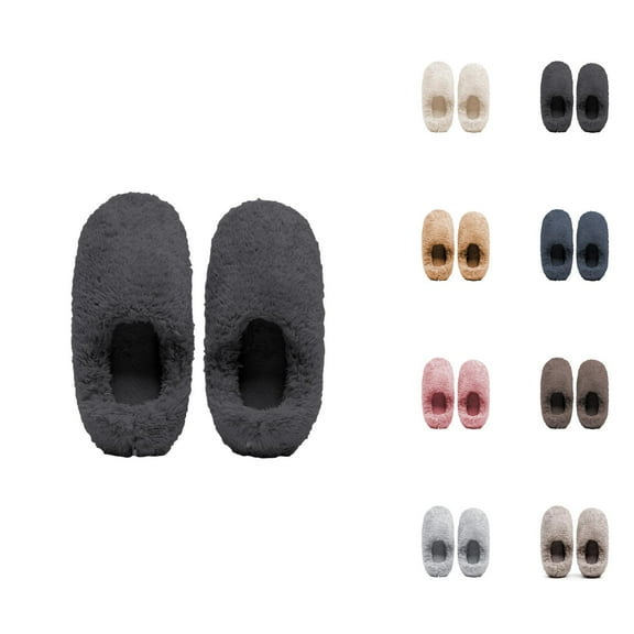 Winter Slippers for Women 2025 Cozy Warm Plush Furry Soft Curly Full Slippers Indoor House Shoes