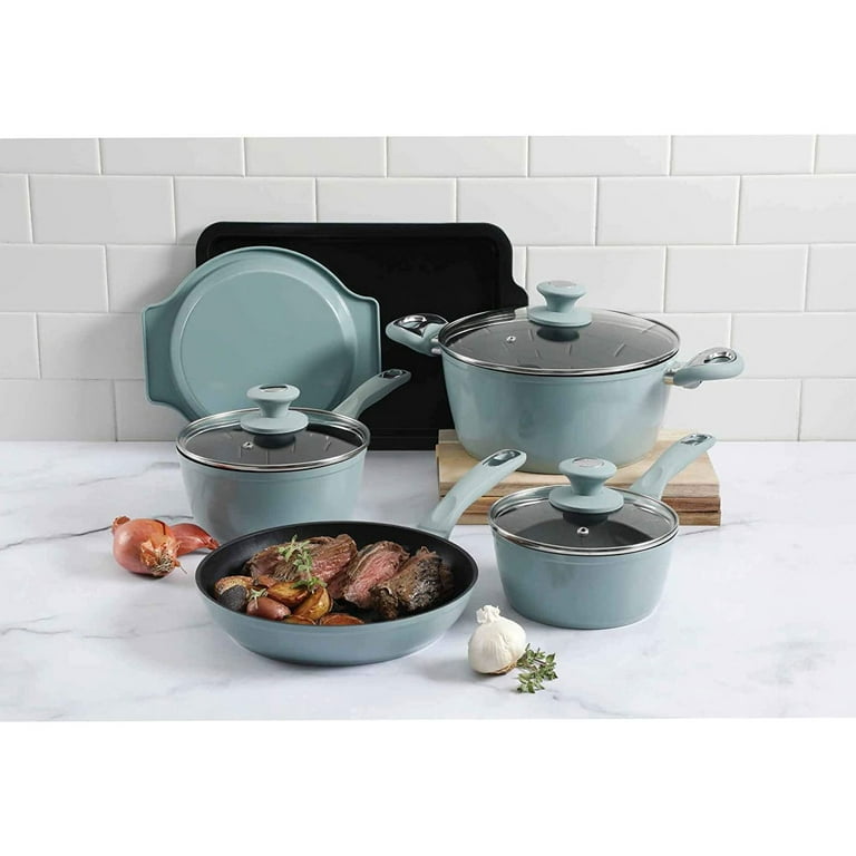  Bloomhouse - Oprah's Favorite Things - 12 Piece Aluminum Pots  and Pans Cookware Set w/Non-toxic Ceramic Non-stick, Ceramic Steamer  Insert, & 12 Protective Care Bags - Stone Grey: Home & Kitchen
