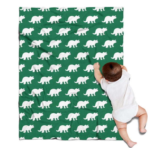 Green Dinosaurs Pattern Blanket,Comfortable Soft Flannel Throw Blanket,All Season,Warm Lightweight Blankets for Sofa Bed Couch Living Room Chair,30"x40"