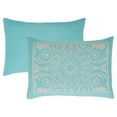 thumbnail image 2 of BNM Cotton Blend Vintage Medallion Bedspread Set, Queen, Aqua, 2 of 5