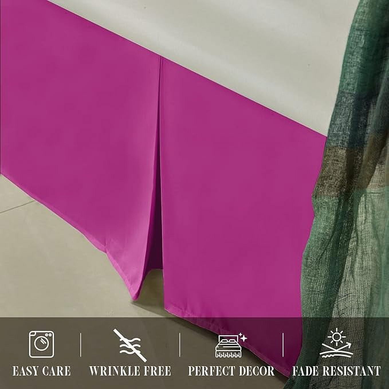 Elegant Comfort 1-Piece Solid Bed Skirt, 1500 Series, Minimalist Design with a Modern Look- Easy Care, Wrinkle and Stain Resistant, Bedskirt, Queen, Fuchsia Pink