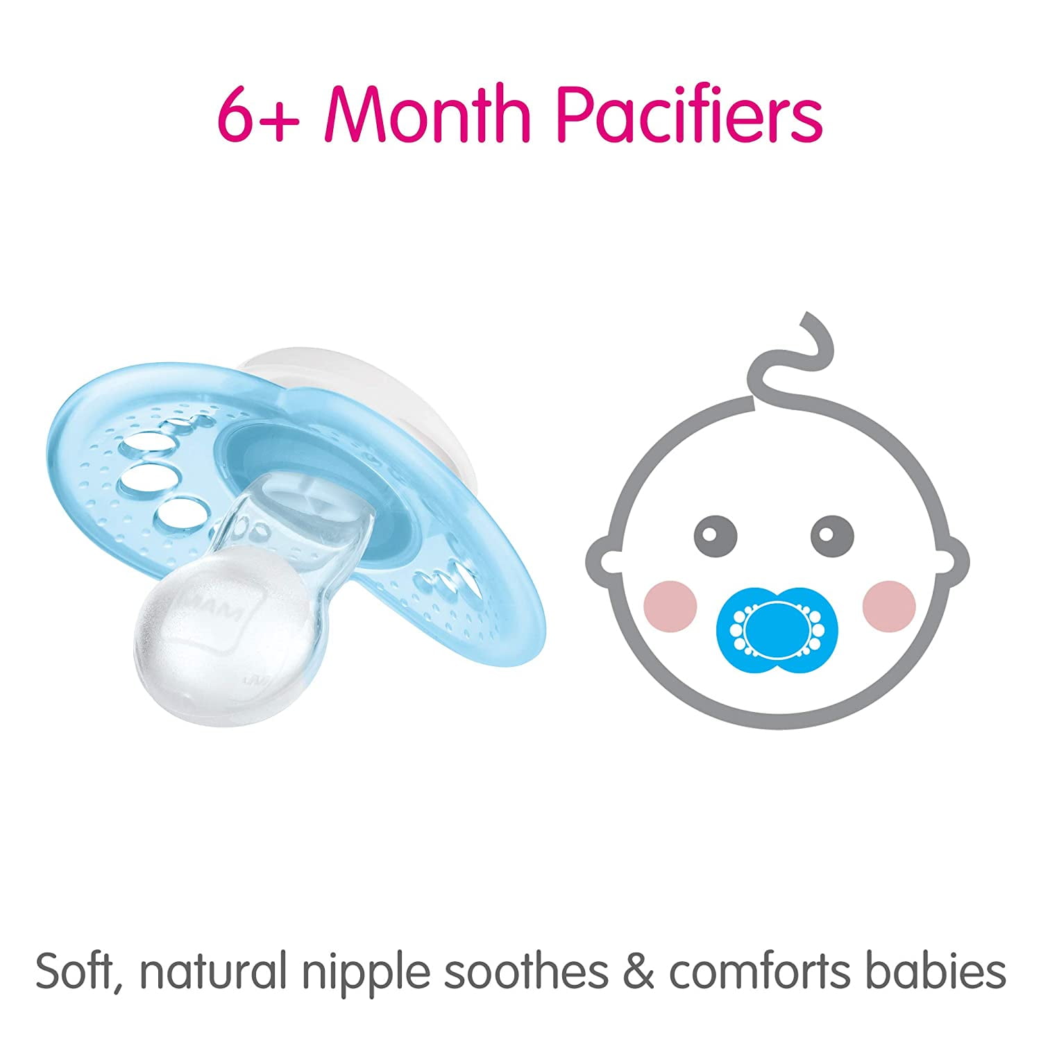 MAM Original Matte Pacifier, 6+ Months, Boy, 2 Pack