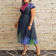 thumbnail image 2 of WTXUE Robes Maxi, Robes Décontractées à Manches Courtes en Ligne pour Femme Col Rond, Robe Décontractée Femme Printemps Été Robe Longue Abstraite Unie Maxi Femme, Noir Taille P, 2 of 8