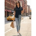 thumbnail image 6 of MOYIKO Short Sleeve Summer Tops for Women Casual Button Down Shirts Solid Business Work Blouses, 6 of 7