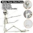 thumbnail image 3 of 3ft Skeleton Life Size Halloween Decor, Large Posable Skeletons with Glowing Eyes, Indoor Outdoor Halloween Graveyard Porch Patio Decorations Haunted House Prop, 3 of 6