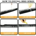 thumbnail image 3 of Bird Spike 8pack Protect Your Sofa, Garden, Outdoor Walls, Plastic Security Fence Spikes- Black, 3 of 7