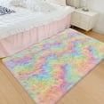 thumbnail image 3 of Small Fluffy Rainbow Colorful Area Rug for Girls Bedroom 3x5 Kawaii Tie Dye Rug Fuzzy Unicorn Throw Rug for Living Room Kids Nursery Baby Princess Room Living Room Home Decor Aesthetic Carpets, 3 of 14