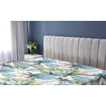 thumbnail image 5 of Ambesonne Tropical Themed Fitted Sheet, Retro Wave Hawaii, Twin Size, Fern Green Eggshell Rose, 5 of 5