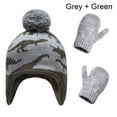 thumbnail image 1 of Dinosaur Cap Pompom Knitted Beanie Gloves Mitten Baby Toddler Winter Warm Set, 1 of 10