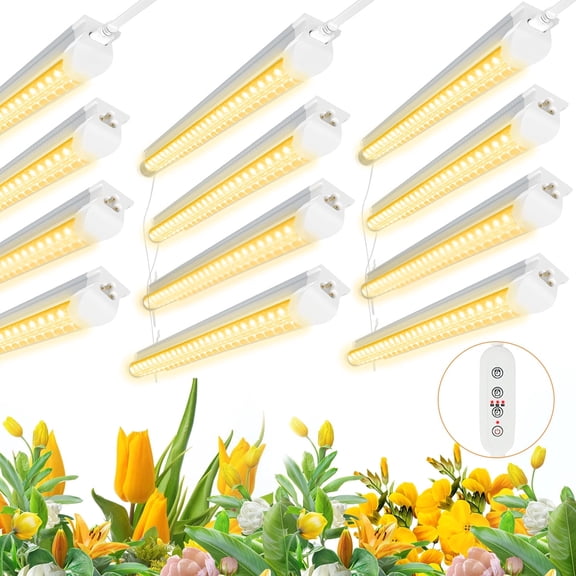 4FT LED Grow Light, Full Spectrum Plant Growing Lamp, 3000K Warm White, 12 Pack