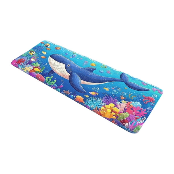Alfombrilla de baño para bañera infantil, antideslizante, rectangular, con dibujos de animales marinos, ideal como regalo de inauguración de la casa. Estilo A