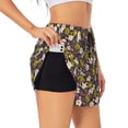 thumbnail image 3 of Lsque Flowers Daisy Printed Women's Running Shorts with Liner Pockets,Elastic Quick Dry Workout Athletic Gym Yoga Shorts,Womens High Waist Shorts-Small, 3 of 9