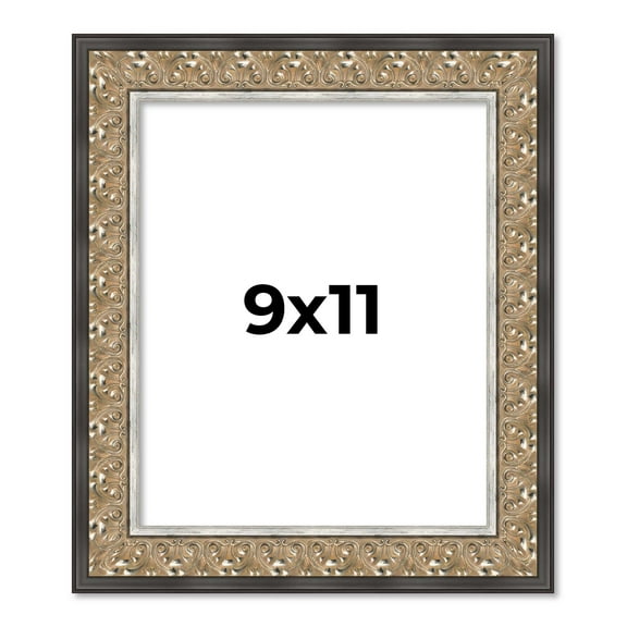 9x11 Frame Silver Real Wood Picture Frame Width 1.75 Inches | Interior Frame Depth 0.5 Inches |