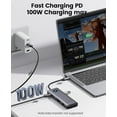 thumbnail image 2 of ORICO 10 in 1 USB C Docking Station Dual Monitor Laptop Docking Station with HDMI 4K, VGA, 3 USB Port, PD 100W, SD&TF, 3.5mm Audio, Gigabit Ethernet Type C Multiport USB C Hub Adapter, 2 of 9