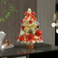 thumbnail image 3 of Tabletop Christmas Tree with LED Lights 17.7 Inch - Pre-Lit Mini Artificial Xmas Tree with Ornaments for Home, Office, Dorm Room, and Holiday Table Decor, 3 of 5