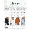 thumbnail image 4 of Asyoly Womens Tops Long Sleeve Solid Color V Neck Blouses Fashion Casual Loose Fit Button-Down Shirts with Pocket, 4 of 5