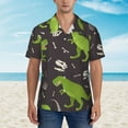 thumbnail image 2 of Fotbe Dinosaur Skeleton Camisa Hawaiana para Hombre Unisex – Camisa Casual de Verano con Botones de Manga Corta de Algodón y Lino,Medium, 2 of 7