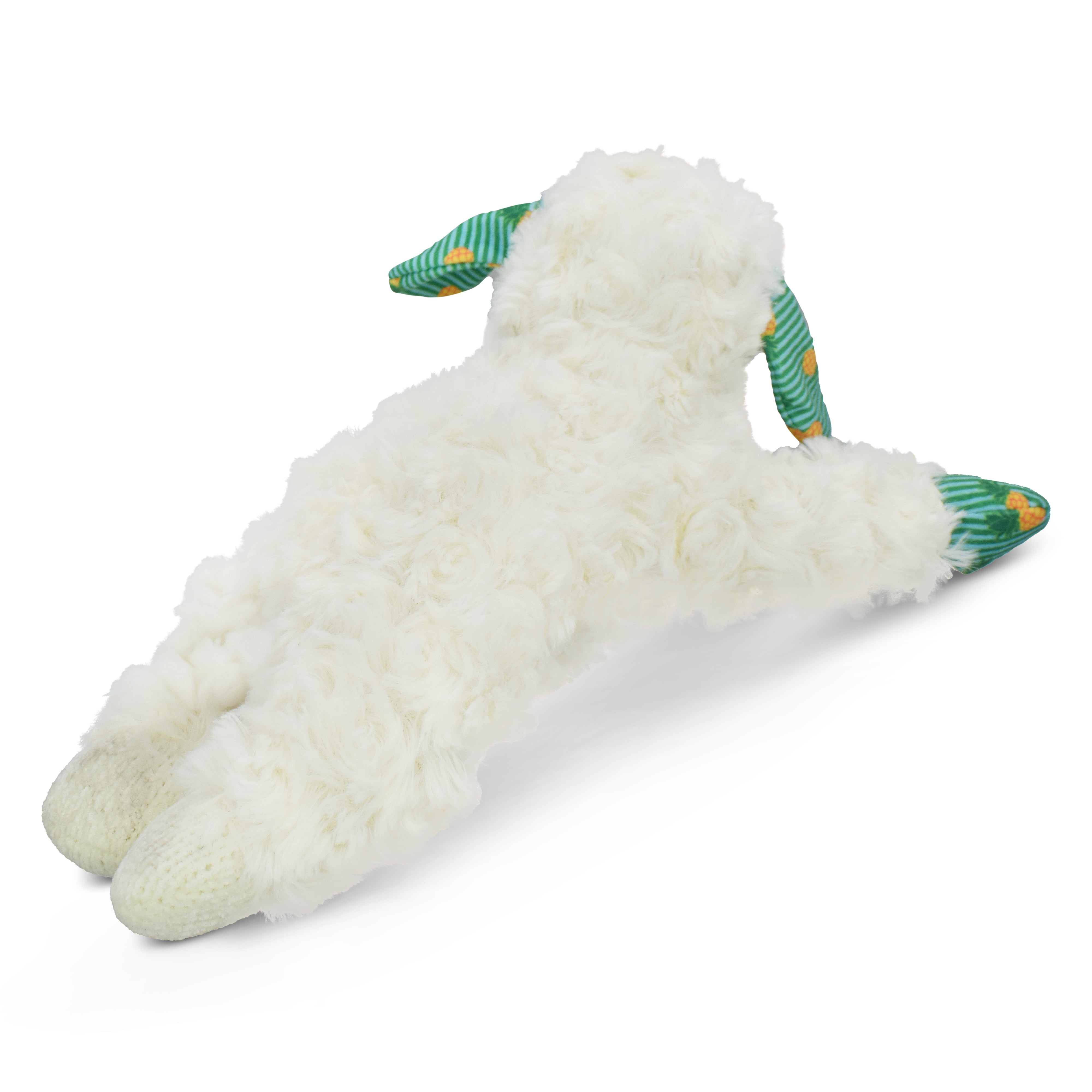 Multipet Summer Lamb Chop, Plush Dog Toy, Pineapple Pattern, 10.5 inches