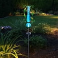 thumbnail image 5 of Outdoor Hummingbird & Leaf Solar Rain Gauge,Crackle Glass LED Ball, Metal Garden Stake for Patio, Lawn & Outdoor Decor, 5 of 8