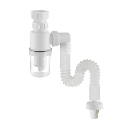 

Shpwfbe Kitchen Universal Sink Drain Pipe Kit Drains Siphon Bottle Bathroom Sinks White Drain Pipe