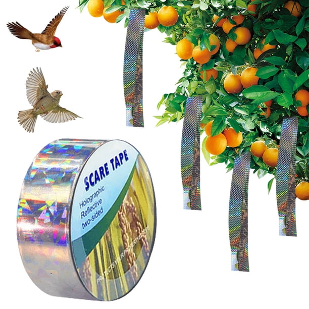 Cinta Reflectante Láser Doble Cara para Asustar A Los Pájaros 2 4 Cm X 50m Mantiene Alejados A Los Pájaros (floral)