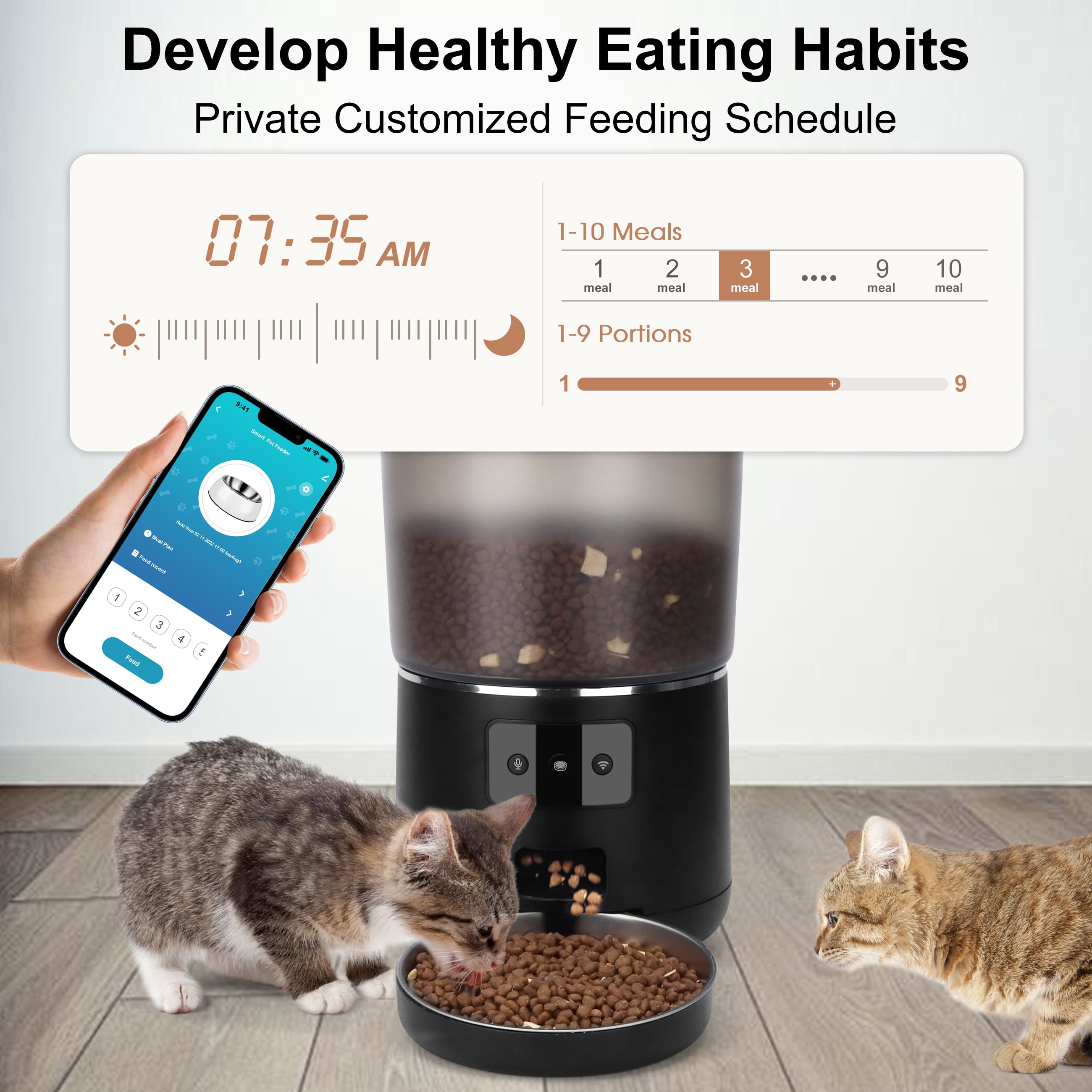 Cobectal WiFi Automatic Dog & Cat Food Dispenser with App Control
