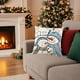 thumbnail image 4 of Funda de Cojín Decorativa con Muñeco de Nieve Navideño | Funda de Cojín a Cuadros de Lino Azul | 45 X 45 X 1,5 Cm | Poliéster Suave | Fácil de Lavar | 1 Unidad, 4 of 6