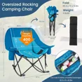 thumbnail image 2 of Slsy Oversized Rocking Camping Chair, Fully Padded Patio Chair with Cooler Bag and Side Pocket, High Back Portable Lawn Recliner Rocker Chairs for Camp, Patio, Supports 400 lbs, 2 of 7