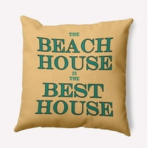 Simply Daisy 18-inch Square Beach House Best House Poly Throw Pillow, Kelly Green Qty 1